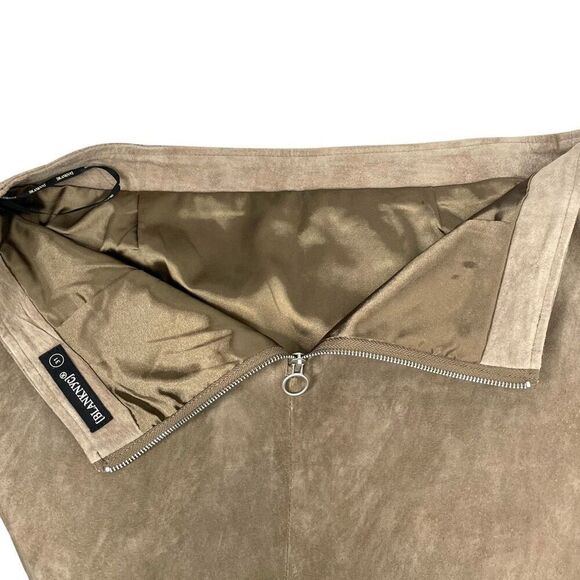 Blank NYC 100% genuine suede‎ leather mini skirt Size 31 brown - Picture 2 of 9